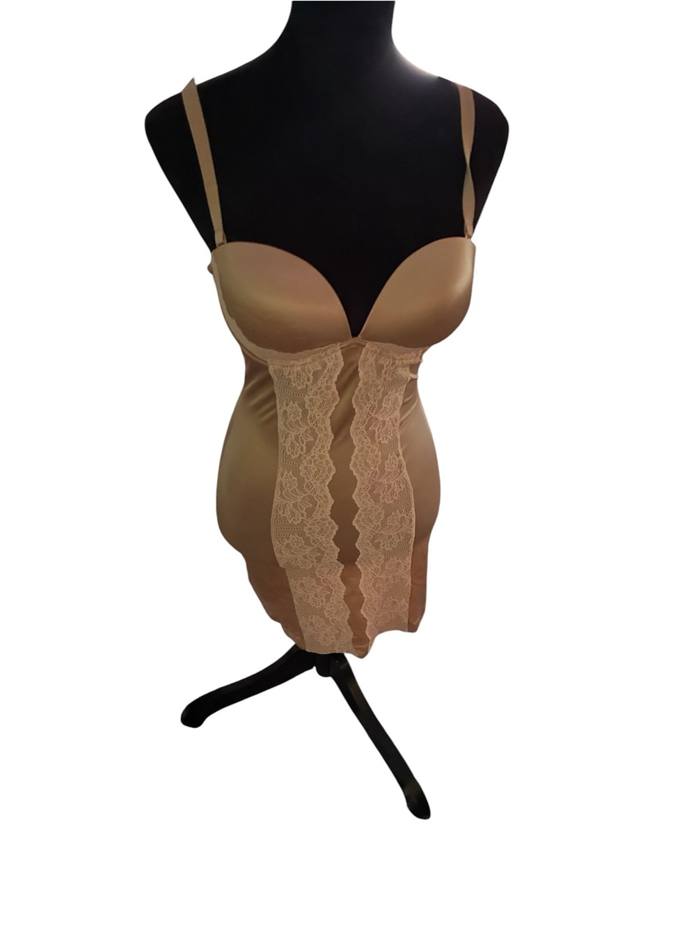 Victoria's Secret Beige Lace-Front Shaping Slip